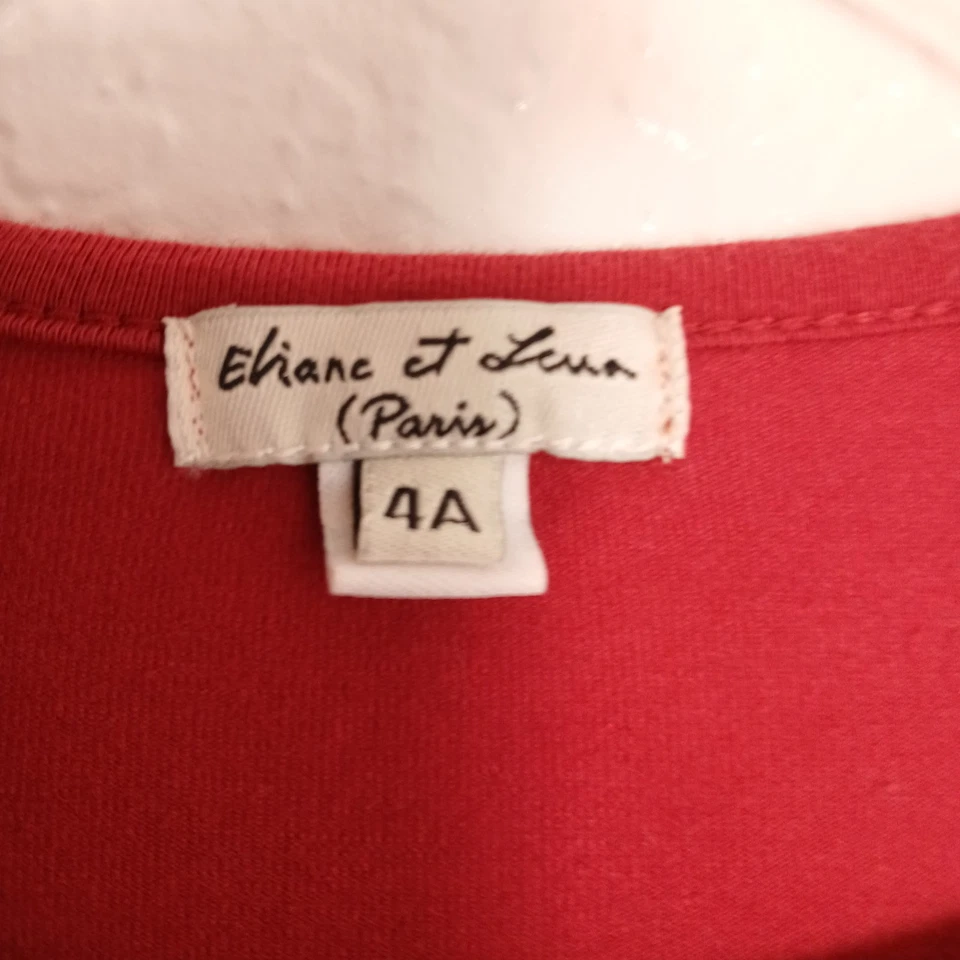 Vestido Eliane et Lena Paris vermelho multi babado menina tamanho 4A estilo Nanako smocked  - Imagem 3 de 4