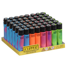 Clipper Lighters - Refillable, Classic Lighter Nebula - Display of 48 Lighters 