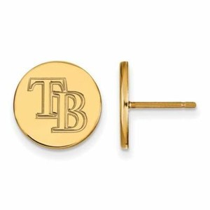 Authentic Gold-plated MLB Tampa Bay Rays Letters T-B Small Disc Post Earrings