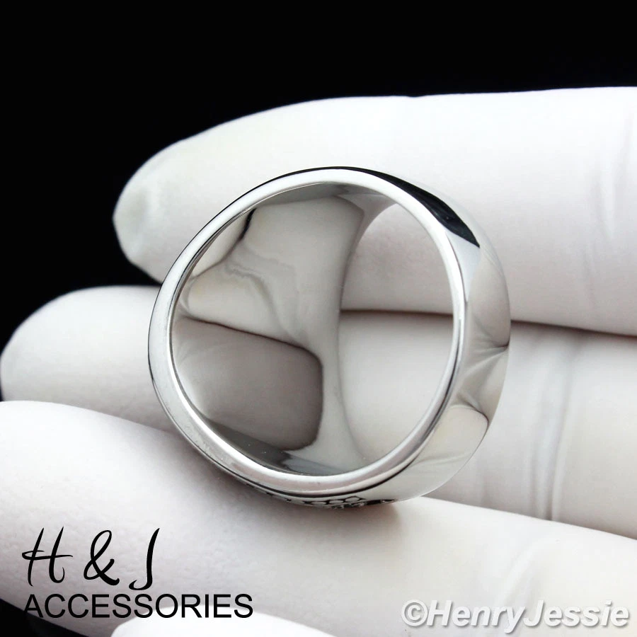 Anillo vintage de rubí simulado ovalado plateado/negro de acero inoxidable para hombre*AR88 Foto 3 de 3