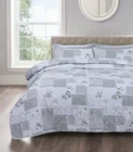 Luxury Printed COTTON RICH Quilted Comforter Bedspreads Throws Pillowsham Sets