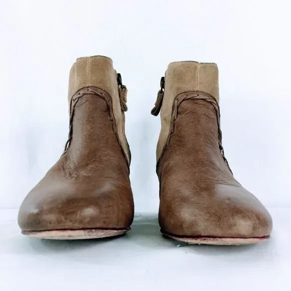 Botines modernos vintage de cuero y gamuza Delilah de abuela/pradera Foto 2 de 4