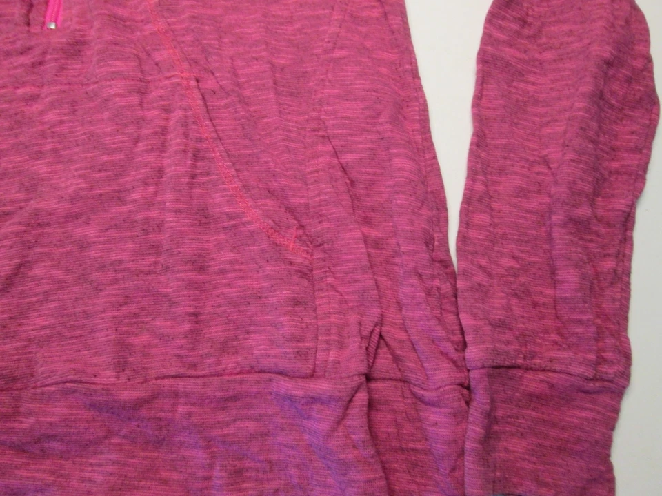 Moletom com capuz Lucy feminino tamanho XS fúcsia 1/2 zíper gravata listrada elástica roupa ativa - Imagem 3 de 4