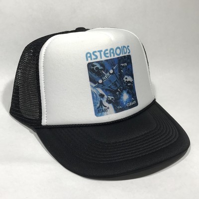 Asteroids Atari Trucker Hat Vintage 80’s Retro Video Game Black Cap CX2649