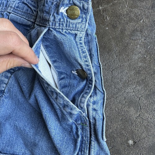 Vintage Shorts Overalls Womens Small S Cotton Denim VTG Faded Blue USA American - Picture 6 of 17
