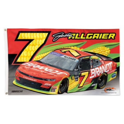 Justin Allgaier #7 Brandt Nascar Car Racing 3x5 FT Flag Wall Decore Banner