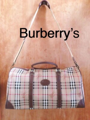 Burberrys Nova Check Beige 2 Way Duffel Bag Vintage G3