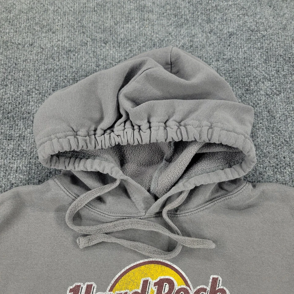 Sudadera para mujer Hard Rock Café XL gris logotipo de Nueva York camiseta corta pulóver con capucha Foto 4 de 4