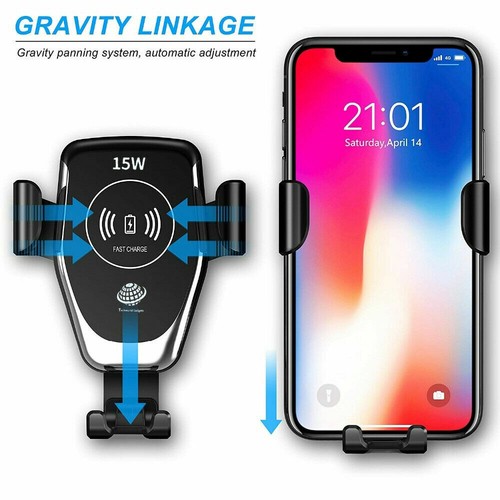 Für Samsung Galaxy S8 S8+ S9 Plus Wireless Auto Ladegerät Lüftung Handy Halter - Bild 11 von 12