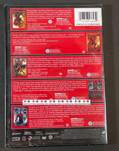 ✨ SPIDER-MAN ✨ 5 Movies: 1 2 3, Amazing Spider-Man 1 & 2 💥 DVD 💥 Multi Feature - 第 5/5 張圖片