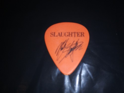 SLAUGHTER Mark Signature 2004 Rock Never Stops Tour Used Concert GUITAR PICK
