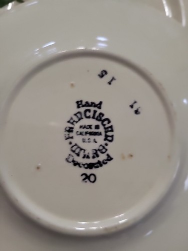 Konvolut 8 Vintage 50er Jahre FRANZISKANERAPFEL Keramik Brotteller Obst CALIFORNIA - Bild 5 von 6