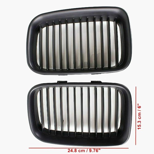 For BMW E36 1992-1996 318i 325i Front Matte Black Kidney Sport Hood Grill Grille - Picture 8 of 10