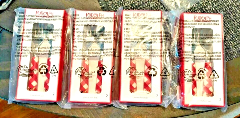 Pottery Barn Navidad Vacaciones Rudolph Cuadros Rojo Utensilio Fiesta Disney SET 4 - Foto 2 de 4