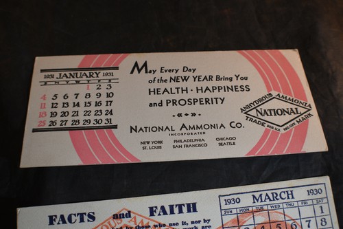 1929/1930/1931 Three National Ammonia Co. Blotters - Picture 4 of 5