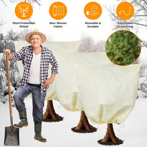 3Packs Winter Frost Freeze Plant Protection Bags Drawstring Garden Plants Cover - Picture 4 of 12