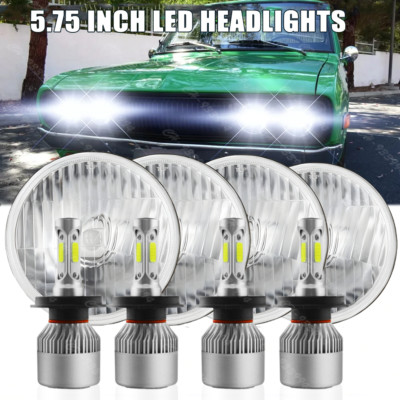 4PC 5 3/4'' 5.75 INCH Round Headlights HI/LO Beam for Datsun 620 Pickup 72-74