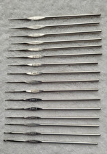 Set of 16 Vintage Used Hero Made in the USA Silver Sizes 00 to 14 Crochet Hooks