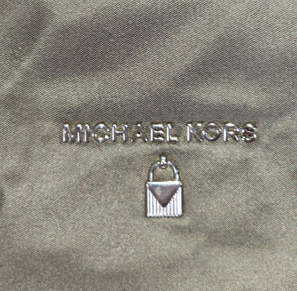 Michael Kors Women's Dark Grey Nylon Top Zip Tote Bag Size Large 1767