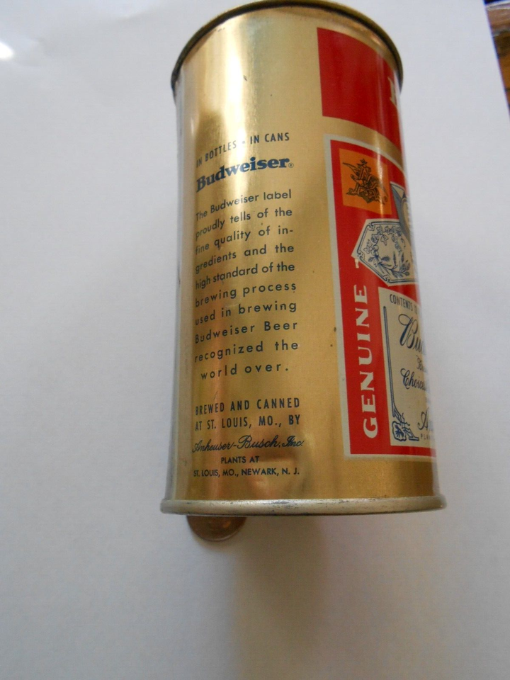 Vintage Budweiser Lager flat top Beer can with bottle on the side eBay