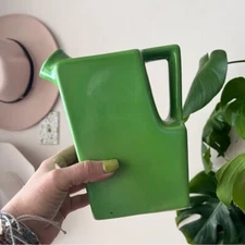 OXFORD USA Pottery Pitcher Jug green Mid Century Modern Watering Can Made in USA