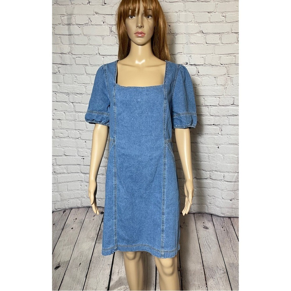 NWt New Joie Denim Puff Sleeve Mini Dress Size XL | eBay