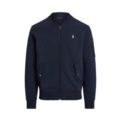 NWT Polo Ralph Lauren Men's Double Knit Bomber Jacket Navy | eBay