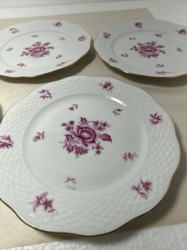 Herend Nanking Floral Raspberry Salad Plates - 7 1/2" Diameter Set of 5 - Imagen 3 de 11