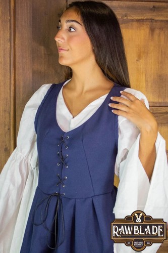 Medieval Marketta Surcoat Blue for LARP, Renaissance Faire, Cosplay - Foto 2 di 4