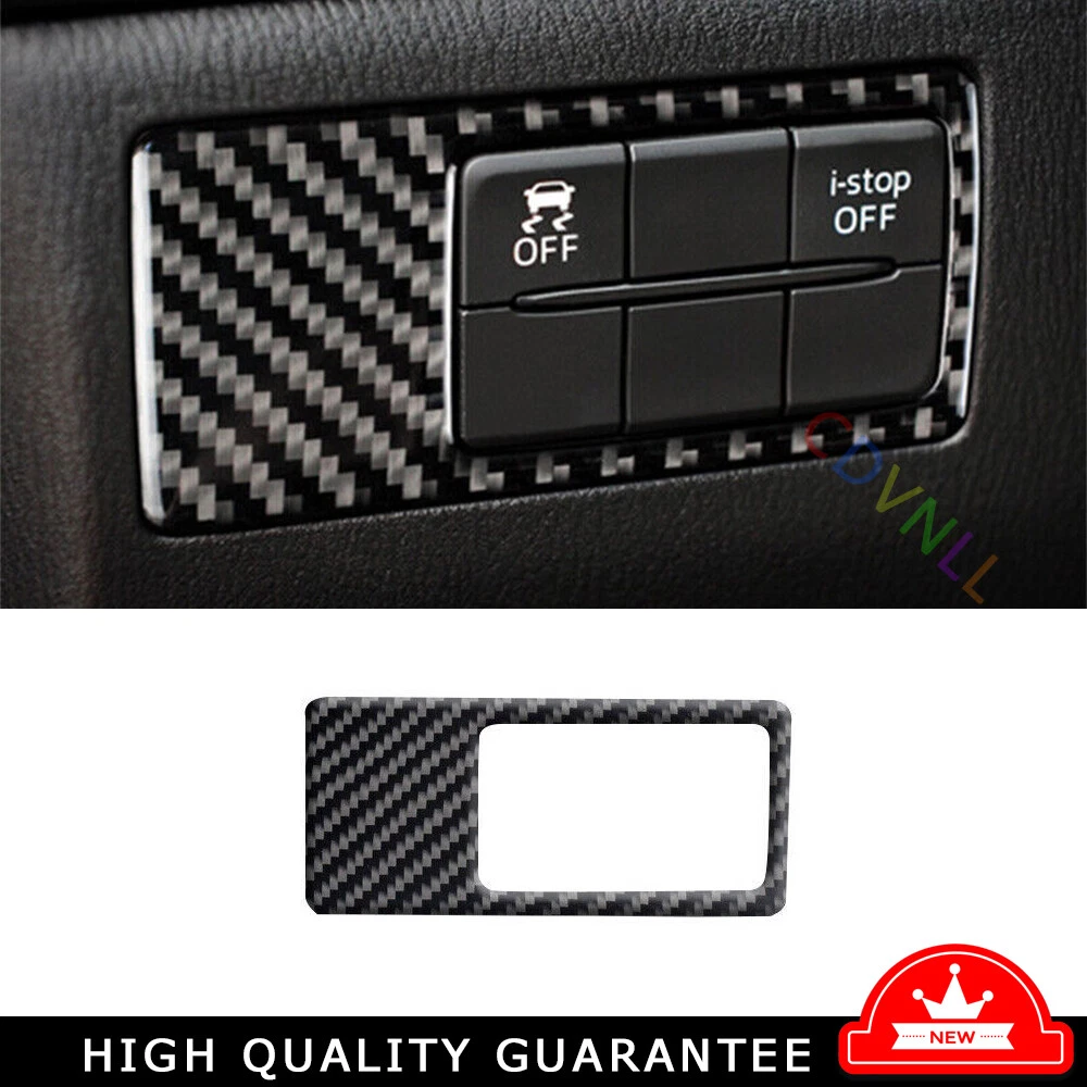 For Mazda 3 Axela 14-19 DX Vinyl Carbon Fiber Headlight Button Frame Cover Trim
