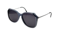 Vintage Marcolin Naomi 1004 213 Silver Blue Oval Sunglasses Italy W/ NEW LENSES 