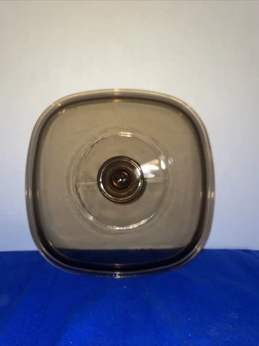 1 PYREX Visions A 9 C Amber Brown Square Glass Lid - No Chips. Estate Find