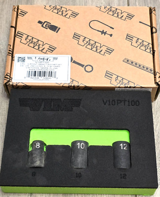 Vim Tools 3pc 3/8dr Specialty 10-Point Impact Socket Set 8, 10 & 12mm #V10PT100