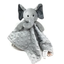 Boritar Gray Elephant Plush Lovey Bumps Animal Print Back Baby Security Blanket