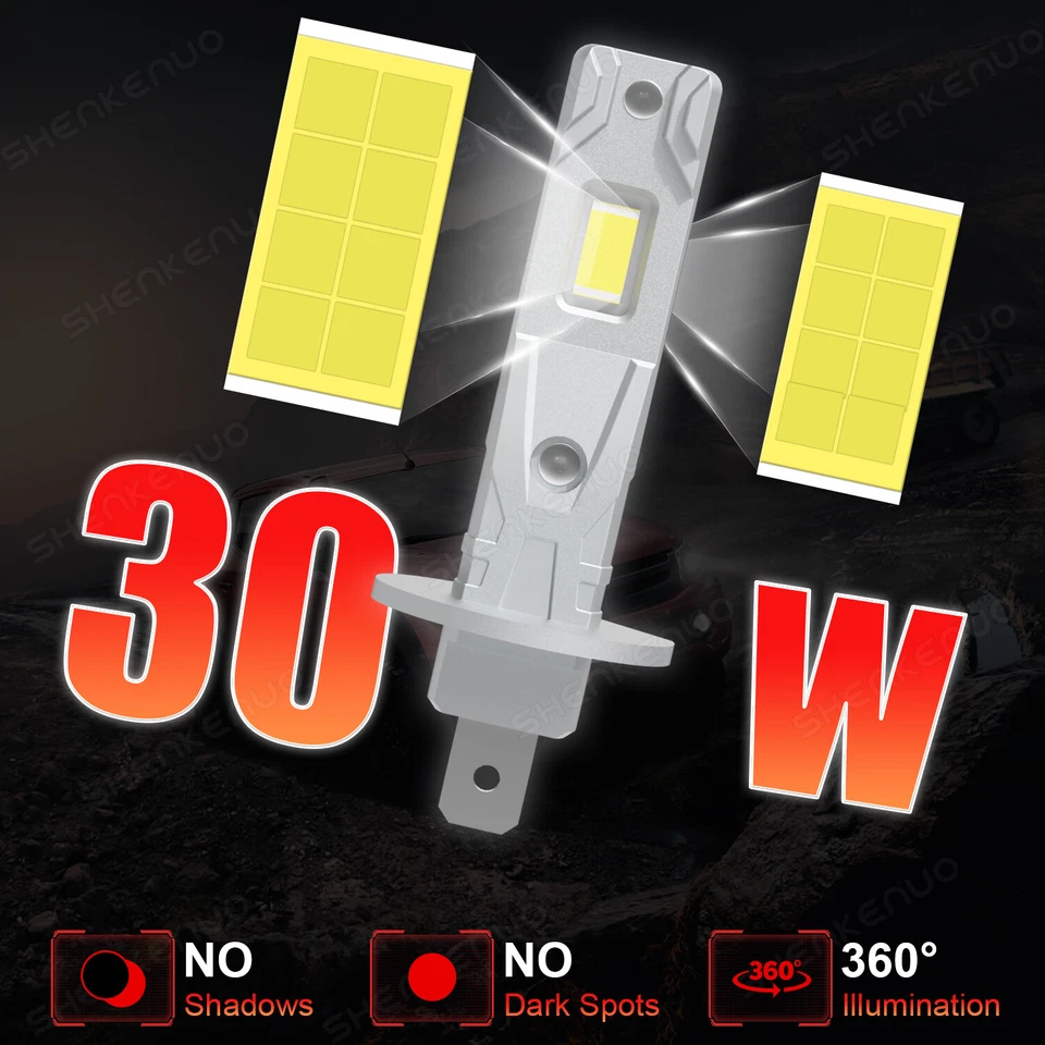 Faros LED H1 H7 para Renault Logan 2015-2019 haz alto/bajo 6000 k Foto 3 de 4