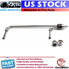 For Holley Carburetor 4150 Double Pumper 3/8 Hose SBC Chrome Dual Feed Fuel Line