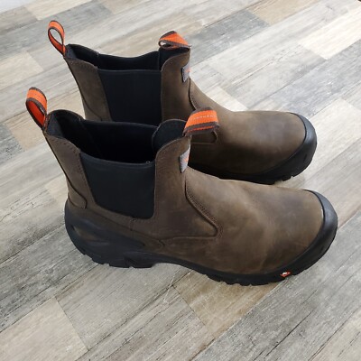 Merrell Mens Strongfield Leather Composite Toe Chelsea Work Boots Size 14 Wide