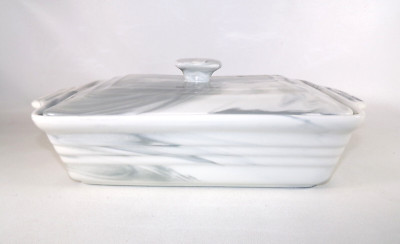 NEW Malacasa Ceramic Casserole Dish With Lid, Baking Dish, 3.4 Qt, Bake-Grey-H01