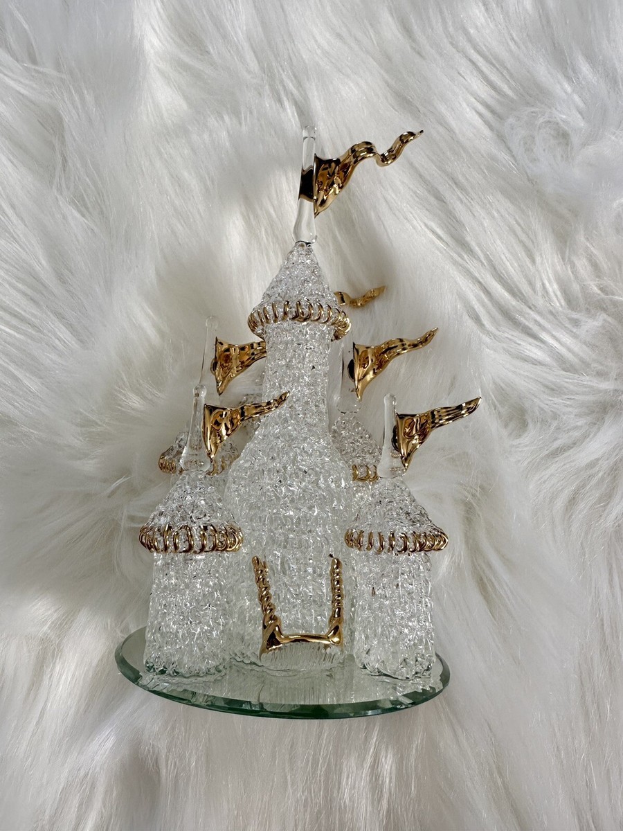 Disney Cinderella Blown Crystal Glass Castle Figurine