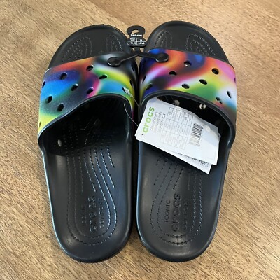 CROCS Classic Solarized Slides Men\'s 9 / W 11 Slide Sandals Black Flip Flop  New CROCS Classic Solarized Slides Men main image 2