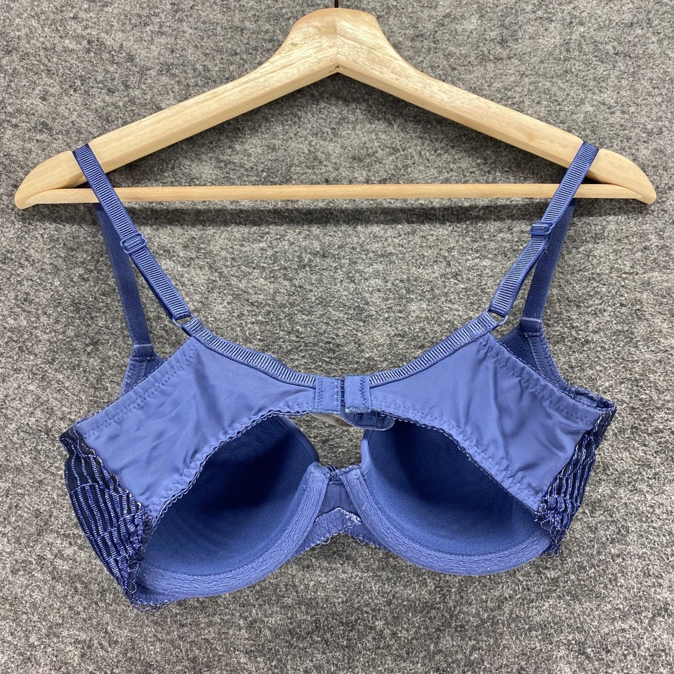 Sujetador Bralette Wacoal Mujer 32D Azul Push Up Con Aros Opaco Gancho y Ojo Sólido Foto 2 de 4