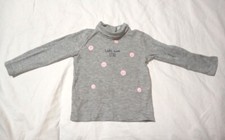 MAGLIETTA BIMBA MANICA LUNGA COLLO ALTO 12-18 MESI 80cm maglia grigia bambina