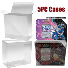 5x Protector For POKEMON TCG Tin Protecting Case Heavy Duty! Fits Sideways Tin