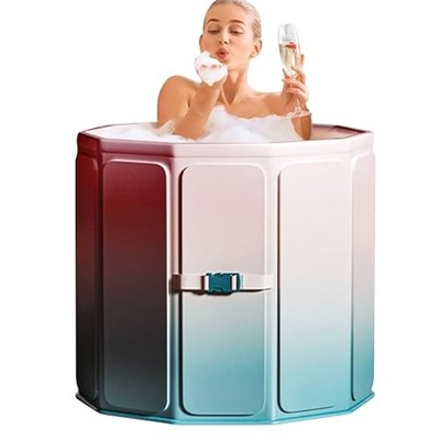  Large Capacity Hot & Cold Therapy Tub - Portable Foldable Soaking 31.5in Pink