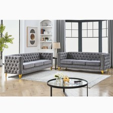 {Contact us for 3D modeling}  Velvet Sofa for Living Room,Buttons Tufted Squar
