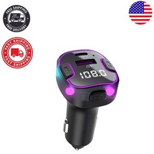 Bluetooth 5.3 FM Transmitter - Fast Charging Car Adapter with Colorful Lights