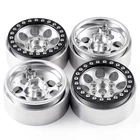 RCBATER 4PCS 1.9 Inch Beadlock Wheel Hub Rim Rims Aluminum for 1/10 RC Crawlers