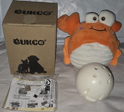 Gukco Orange Crab Interactive Dog Toy - USB C Rechargeable Music + Voice Record