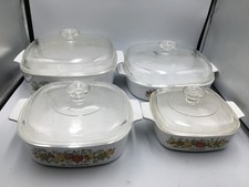 RARE Vintage Set of 4 Corning Ware Spice Of Life Casserole Dishes with Lids