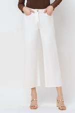 Vervet By Flying Monkey High Rise Crop Wide Leg Jeans White